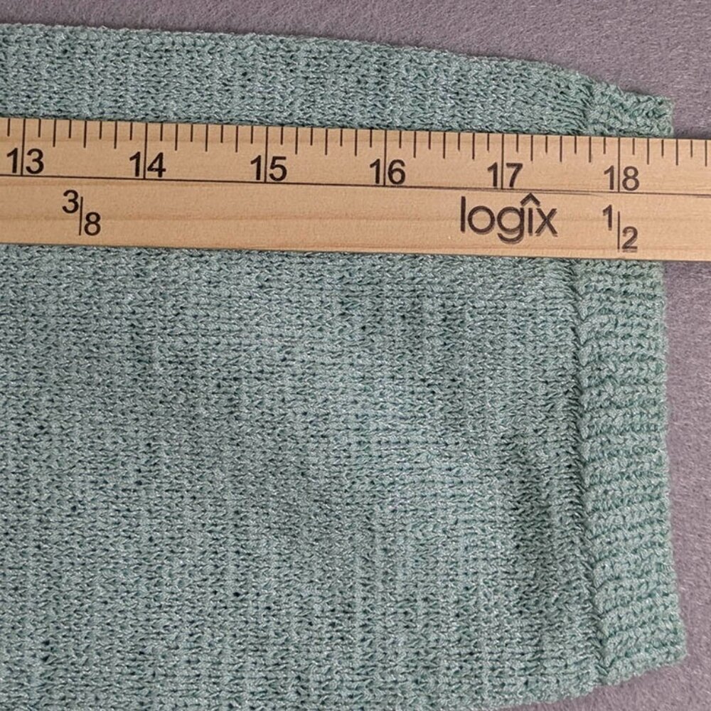 Susan Bristol Pullover Sweater Womens‎ XL Green Tufted Floral Design Vintage - Picture 8 of 11